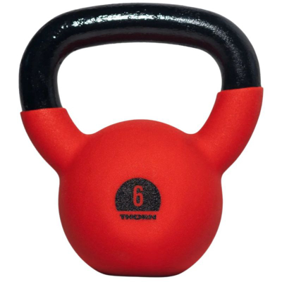 Kettlebell THORN FIT gize, 6 kg, me veshje mbrojtëse, i kuq
