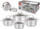 Set tenxherësh inoksi Berretti Breva BR 6385, 4 copa, i përshtatshëm për induksion