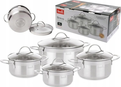 Set tenxherësh inoksi Berretti Breva BR 6385, 4 copa, i përshtatshëm për induksion