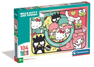 Puzzle Clementoni Super Color Hello Kitty, 104 pjesë, 38x27 cm, shumëngjyrësh