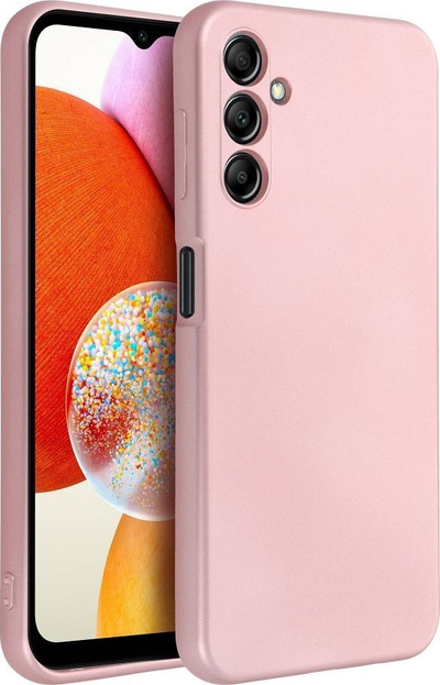 Kapak telefoni Samsung Galaxy A14 4G, Metallic Case TPU, kundër goditjeve, rozë
