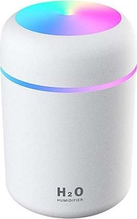 Lagështues ajri H2O, difuzor aromash, 300 ml, me drita LED, i bardhë