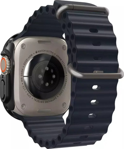 Mbulesë mbrojtëse Spigen Thin Fit 360 për Apple Watch Ultra 49mm, polikarbonat, xham i fortë, e zezë
