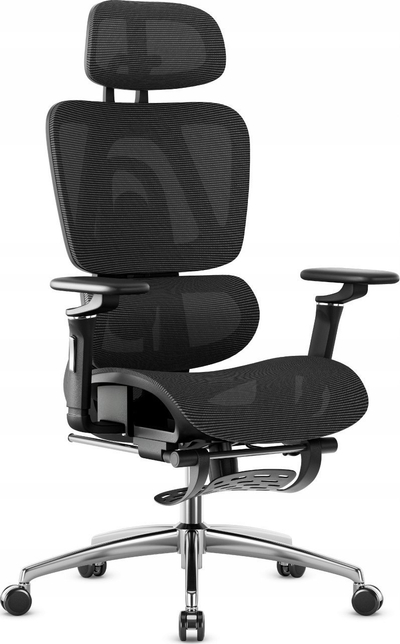 Karrige zyre ergonomike Mark Adler Expert 7.9 me mbështetëse këmbësh, e zezë