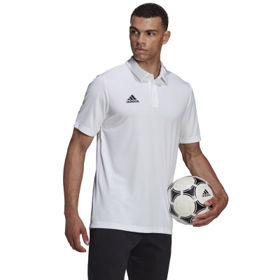 Bluzë polo Adidas Entrada 22, Aeroready, për burra, e bardhë