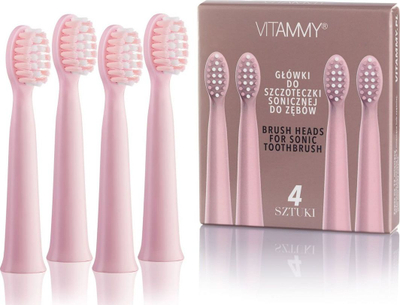Koka për furçë dhëmbësh Vitammy Tooth Harmony sonic, 4 copë, rozë