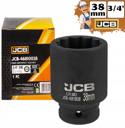 Çelës koke JCB SOCKET 3/4" 12PT M38x80 CrMo, profesionist, metalik
