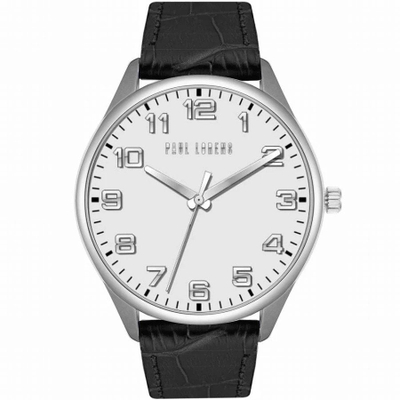 Ora burrash Paul Lorens PL20022A-3A1, 41mm, rrip lëkure, argjendi