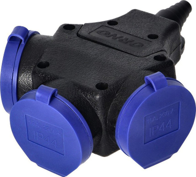 Ndarës prizash Orno OR-AE-13209, 3 dalje, splash proof, gri