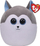 Lodër pellushi TY Slush Husky Squish a Boo 10, super e butë, jastëk pelushi, gri me të bardhë