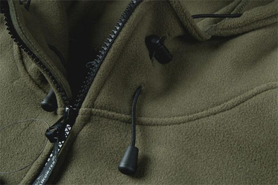 Xhaketë fleece Helikon Tex Patriot Double Fleece me kapuç, taktike, jeshile ulliri