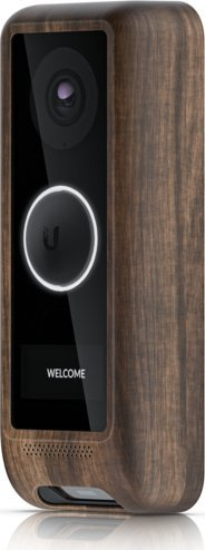 Декоративен капак за ѕвонче на врата Ubiquiti UVC G4 Doorbell, поликарбонат, изглед на дрво, кафеав