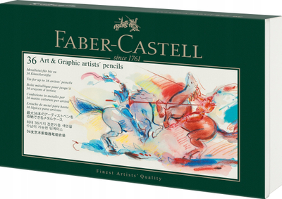 Kuti lapsash Faber-Castell, për 36 lapsa, çelik, argjendt me të zeza