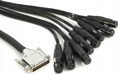 Kабел аудио Warm Audio Prem DB25 XLRf 6, 6 канали, професионален, црн