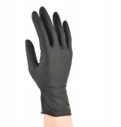 Doreza nitrili për kozmetikë HJR Onyx Black, 100 copë, madhësia L, të zeza