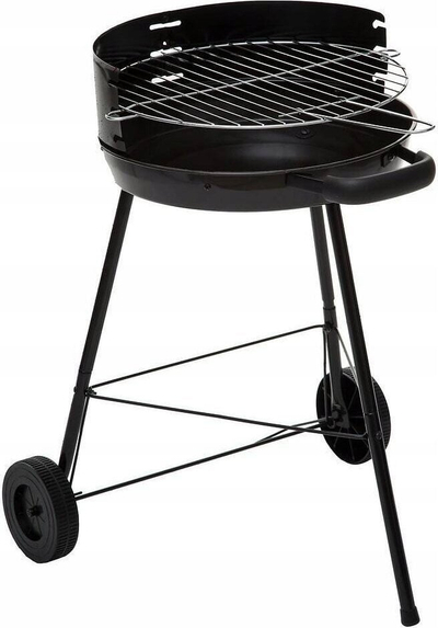 Barbekjo me qymyr Neka Juna, diametër 34 cm, me rrota, e zezë