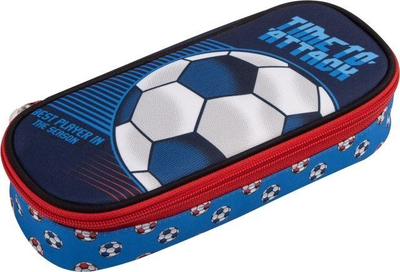 Penal shkollor Beniamin No Name Boy, me kapak, motiv futbolli, blu