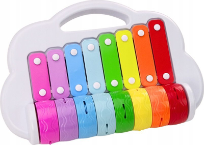 Xilofon lodër Rainbow Xylophone, 8 taste, me shkop, shumëngjyrësh
