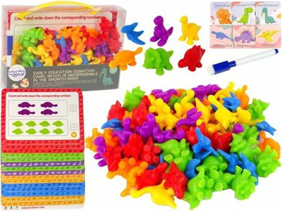 Set edukativ WOOPIE për mësu n'umrat, stil Montessori me dinozaurë, 95 copë, me ngjyra