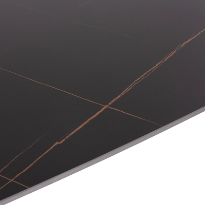 Tavolinë ngrënieje Raven HM9854.02, sipërfaqe qeramike black marble, 120x70x73 cm, e zezë