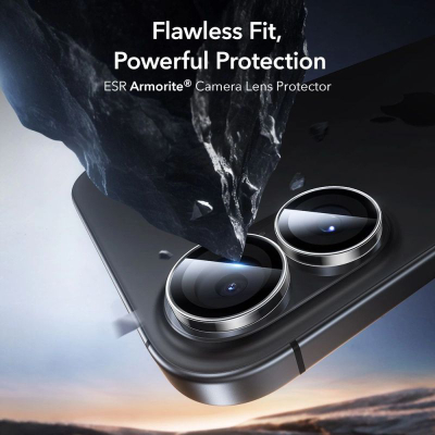 Mbrojtëse kamere ESR Armorite për iPhone 16, 16 Plus edhe 17, xham i tejdukshëm