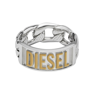 Unazë për meshkuj Diesel, e argjendtë/artë