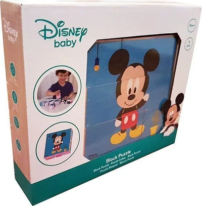 Puzzle druri Disney Baby Mickey Mouse, 9 kuba, me ngjyra