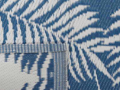 Tapet oborri pa firmë Palm Leaf, 120 x 180 cm, material sintetik, blu