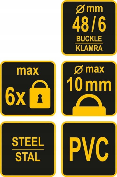 Hasp sigurie Vorel 78660, për 6 dryna, fi 10mm, e verdhë