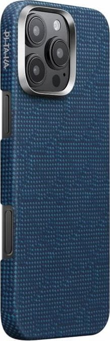 Mbrojtëse telefoni PITAKA Tactile Woven PTK, për iPhone 16 Pro Max, fibra aramid, blu e errët