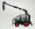 Lodër traktor BBurago Fendt 1050 Vario, me krah për ngarkim trungjesh, metal die cast, jeshil
