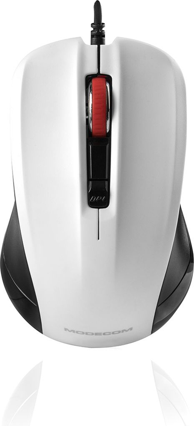 Mouse Modecom MC-M9.1 me tela, 1600 DPI, i bardhë