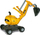 Eskavator lodër me kalërim Rolly Toys CAT, rrotullim 360°, deri 50 kg, i verdhë