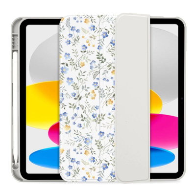 Навлака за таблет Tech-Protect Smartcase Pen, за iPad 10.9" 2022, со место за Apple Pencil, со бели цветови
