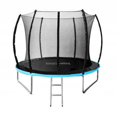 Trampolinë kopshti Spokey Bounce SPK-945577, diametër 2.44 m, me rrjetë mbrojtëse, shumëngjyrëshe
