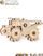 Set për me ndërtu me dru Eco Wood Art Mini Belaz Truck, model 3D mekanik, me rrota që lëvizin, ngjyrë druri natyrale