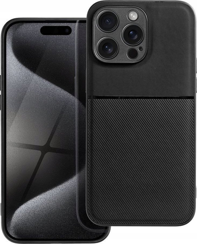Mbrojtëse telefoni Luxury Armored për iPhone 15 Pro Max, xham mbrojtës, teksturë kundër rrëshqitjes, e zezë