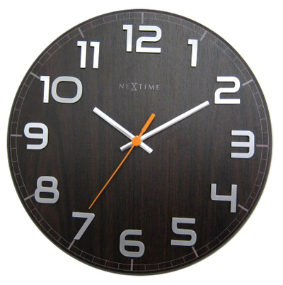 Orë muri Nextime Classy Round in Walnut 3082br