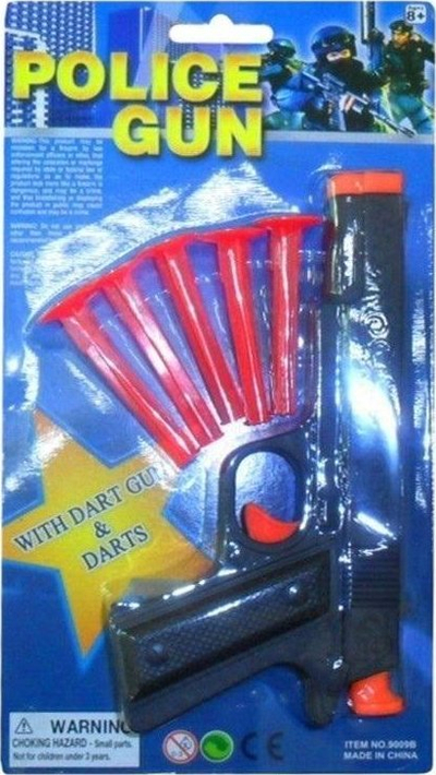 Lodër pistoletë Trifox Dart Gun, me shigjeta thithëse, plastike, e zezë me portokalli