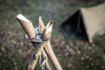 Set trekëmbëshi për kamp Petromax, çelik inox, me zinxhir edhe grepa, ngjyrë argjendi