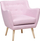 Fotelje DRAMMEN Armchair, stof, këmbë druri, rozë