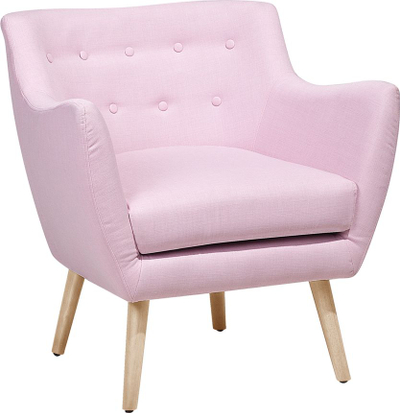 Fotelje DRAMMEN Armchair, stof, këmbë druri, rozë