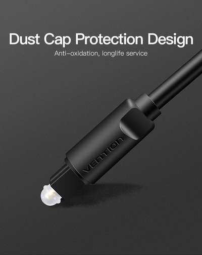 Kabllo audio optike Vention Toslink, 5m, e zezë