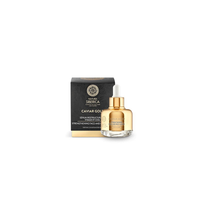 Serum për fytyrë edhe qafë Natura Siberica Caviar Gold, forcues, 30ml, ngjyrë ari