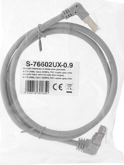 Kabllo rrjeti InLine patch Cat.6, S/FTP, 1.1m, gri