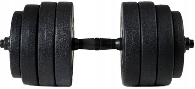 Set hantellash Funfit Bitumen, 40 kg, 2 x 20 kg, të zeza
