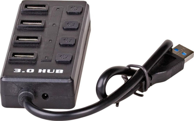 USB Hub Akyga, me 4 porta USB-A 3.0, i zi