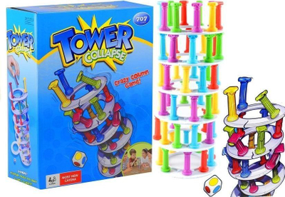Loja tavoline Lean Toys Tower Collapse, edukative, për familje, shumëngjyrëshe