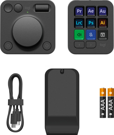 Konzolë kreative Logitech MX Creative Console, lidhje pa tela, feedback taktil, gri grafit