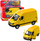 Furgon lodër delivery bus, mekanizëm pull back, drita dhe zë, i verdhë